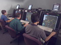 Three AOL researchers during an Air Traffic Control study