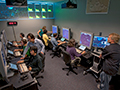 Image of the Airspace Operations Laboratory during a research simulation