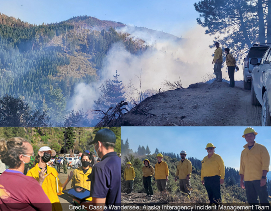 NASA STEReO researchers on site at the McCash wildfire in California conducting the first field test of the UASP-kit with the U.S. Forest Service.