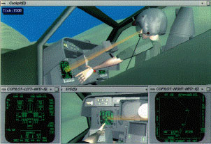 Screen capture of NASA MIDAS being used in the US Army/Navy Air Warrior program